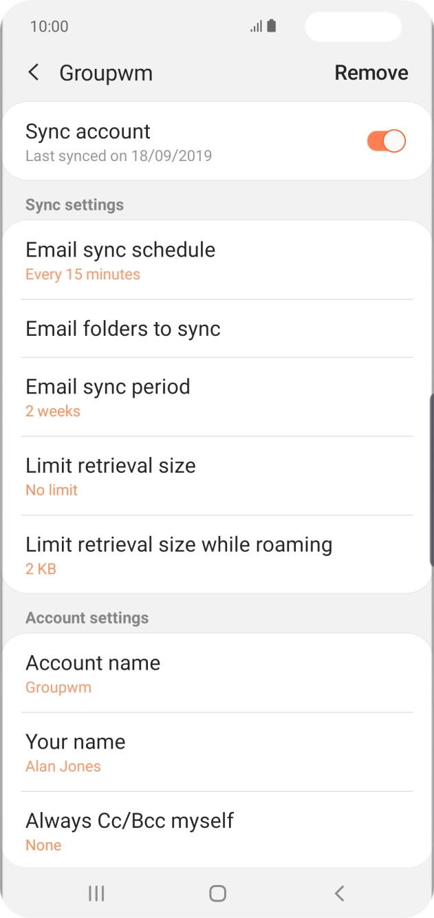 Press the indicator next to 'Sync account' to turn on the function. Press the indicator next to 'Sync account' to turn on the function.