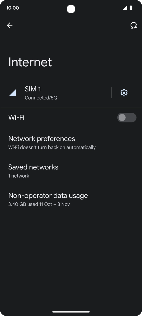 Press the settings icon.