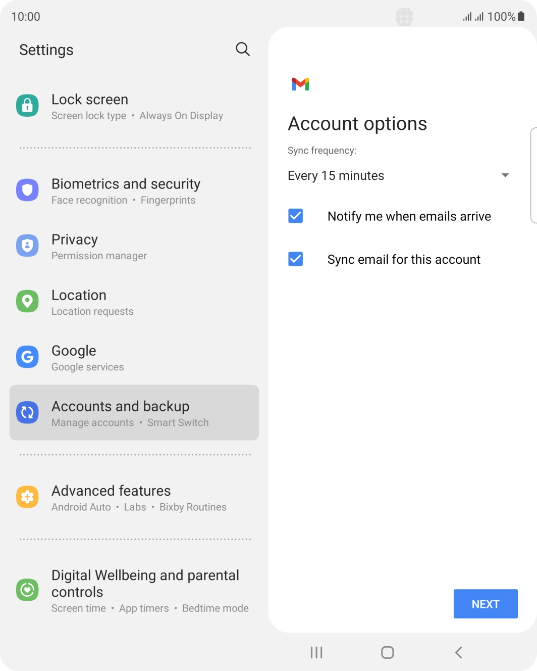 Press the drop down list below 'Sync frequency:'.