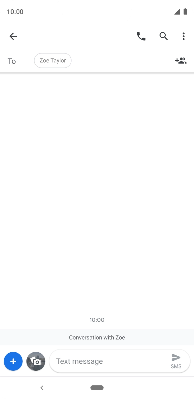 Press the text input field and write the text for your text message. Press the text input field and write the text for your text message.