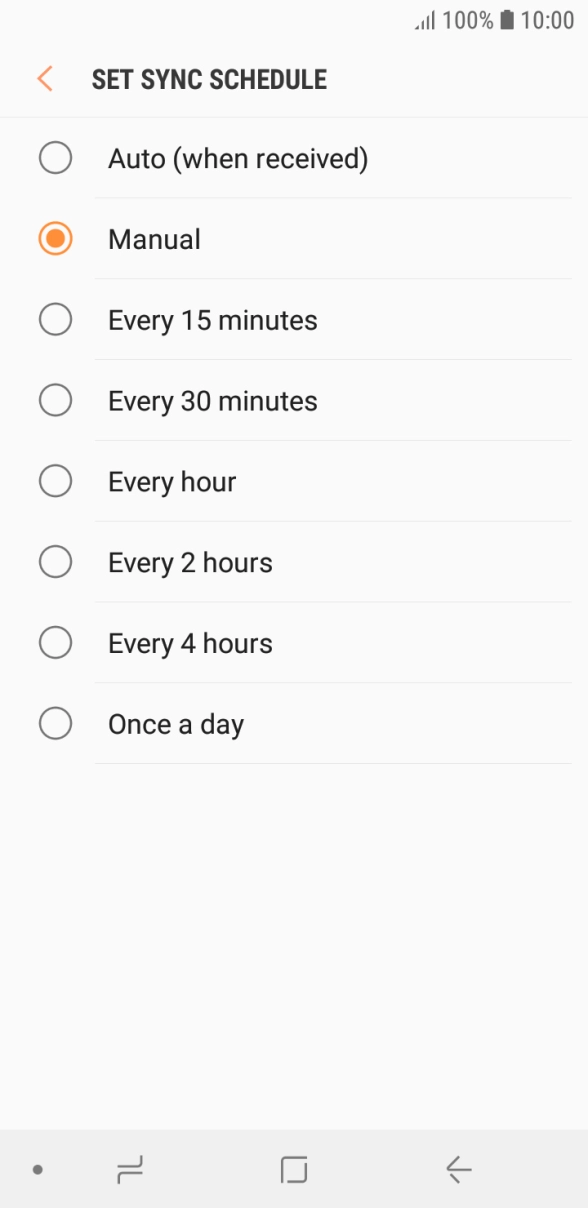 Press the required setting. Press the required setting.