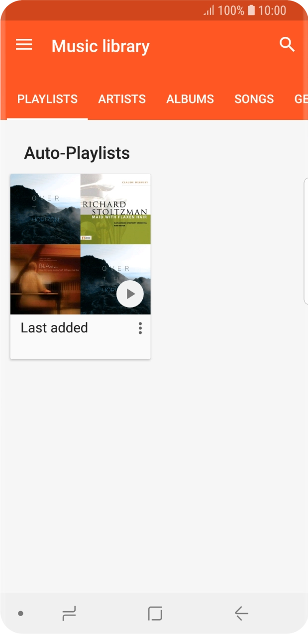 Press the required category.