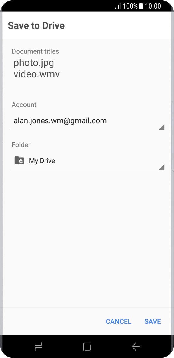 Press the field below 'Folder' and go to the required folder. Press the field below 'Folder' and go to the required folder.