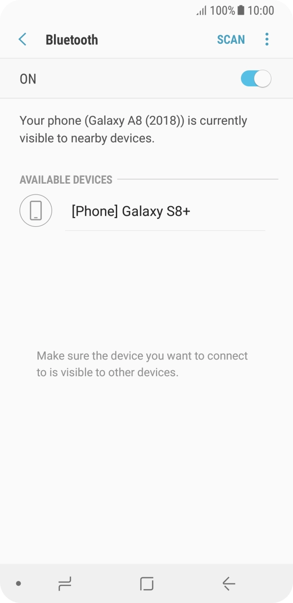 Press the required Bluetooth device and follow the instructions on the screen to pair the device with your phone.
