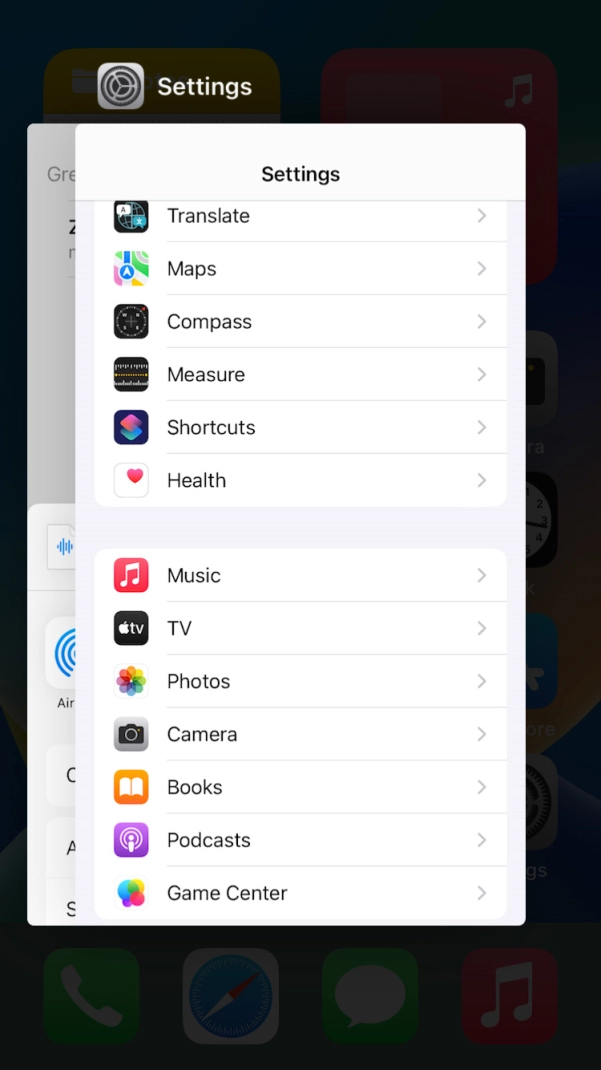 Slide upwards on the required application to end it.
