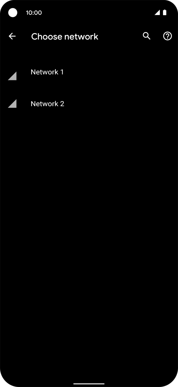 Press the required network. Press the required network.