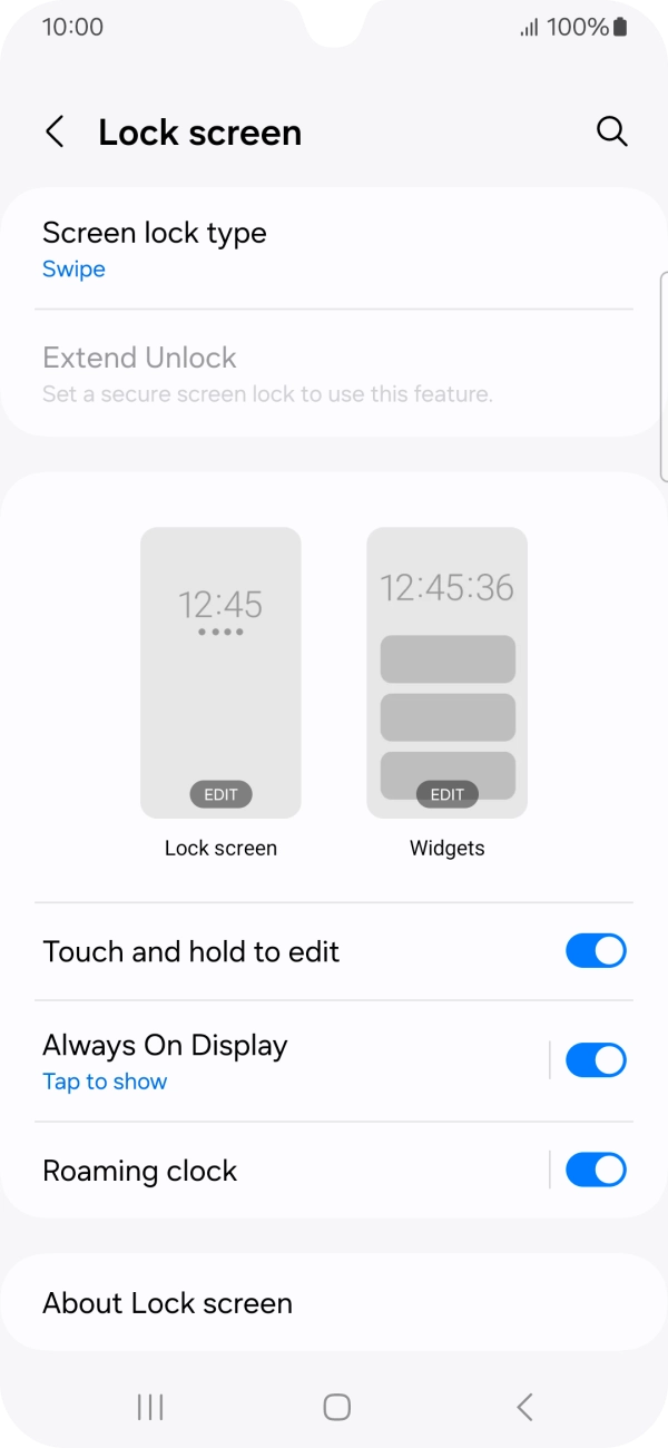 Press Screen lock type.