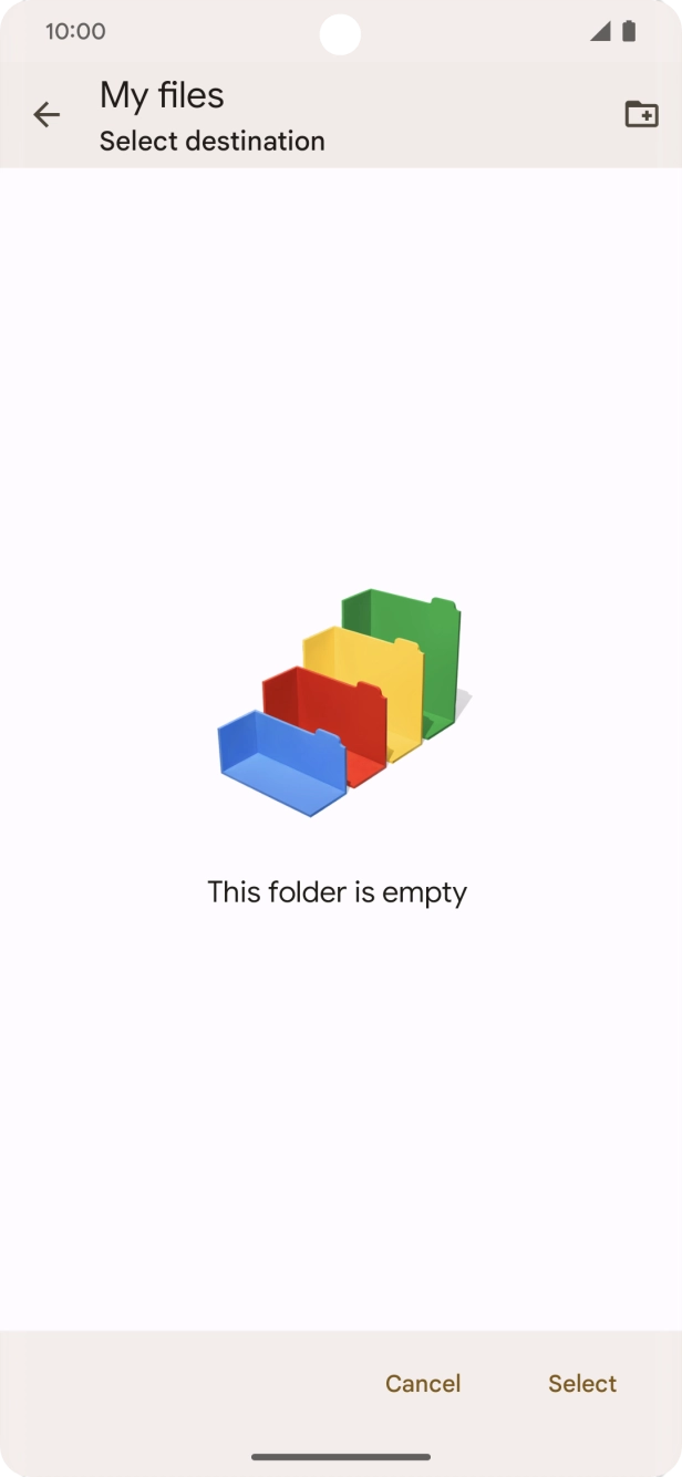 To create a new folder, press the new folder icon and follow the instructions on the screen to create a new folder. To create a new folder, press the new folder icon and follow the instructions on the screen to create a new folder.