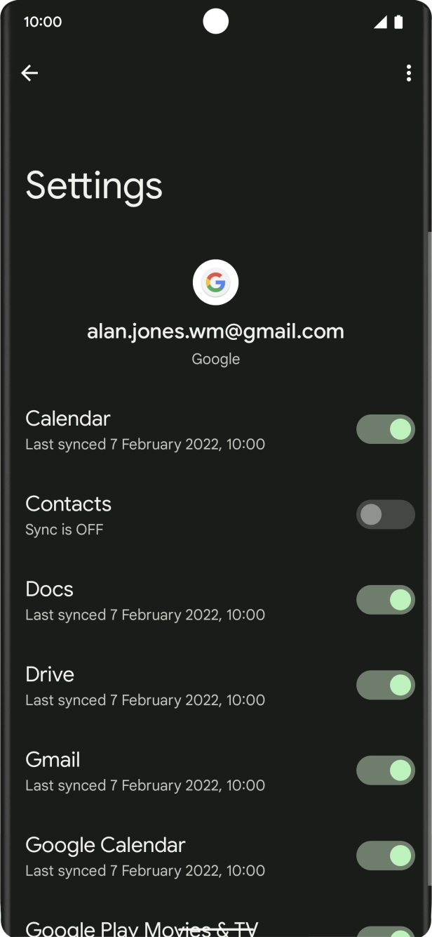 Press the indicator next to 'Contacts'.