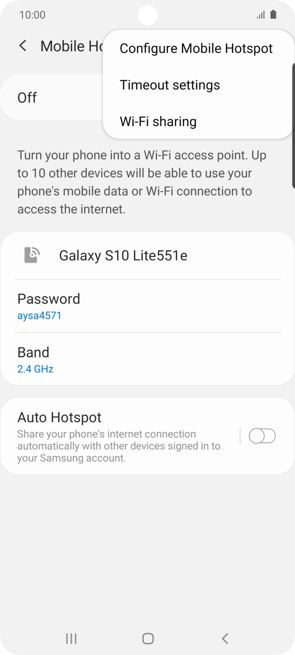 Press Configure Mobile Hotspot.