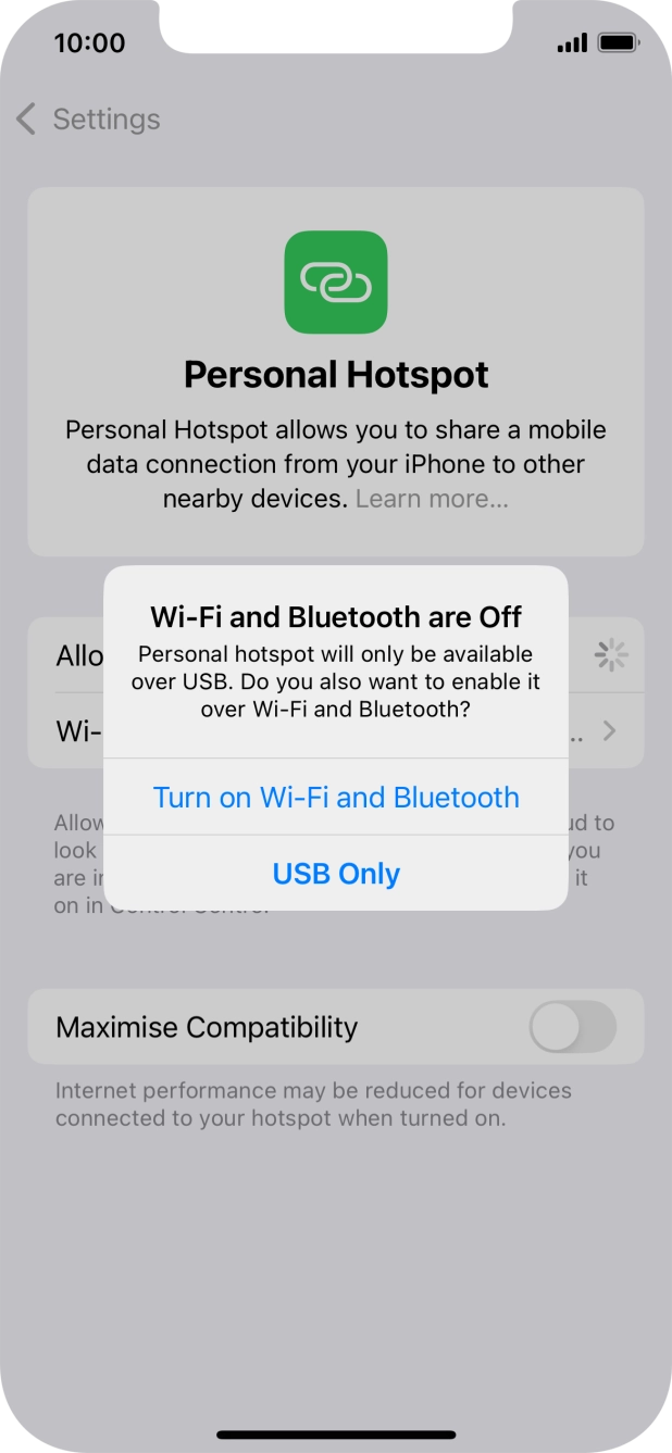 If WiFi is turned off, press Turn on Wi-Fi and Bluetooth.