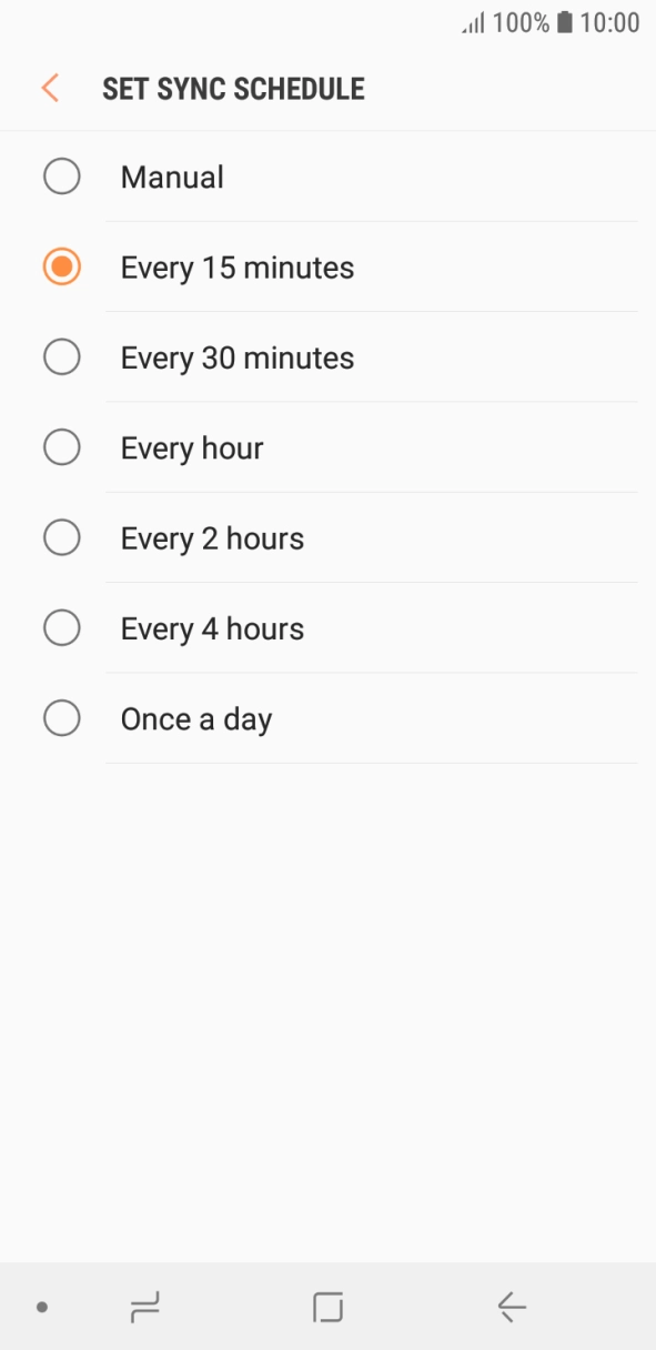 Press the required setting. Press the required setting.