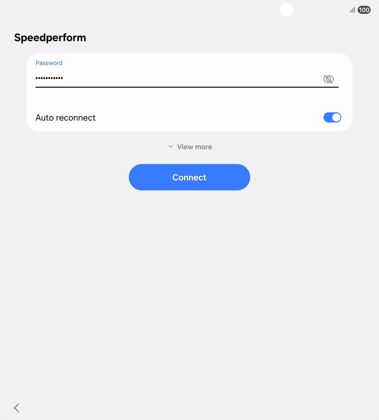 Key in the password for the WiFi network and press Connect.