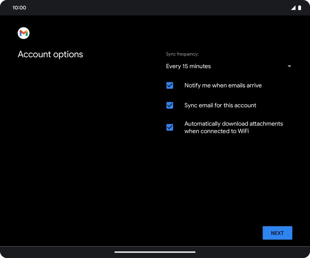 If this screen is displayed, you email account has been recognised and set up automatically. Follow the instructions on the screen to key in more information and finish setting up your phone. If this screen is displayed, you email account has been recognised and set up automatically. Follow the instructions on the screen to key in more information and finish setting up your phone.