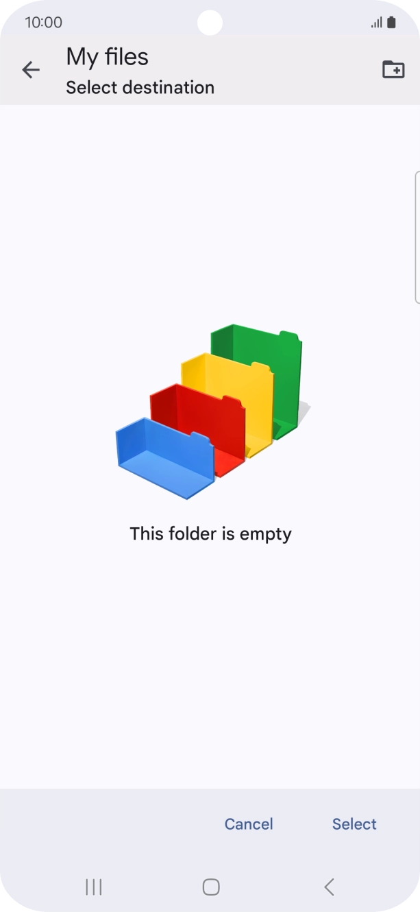 To create a new folder, press the new folder icon and follow the instructions on the screen to create a new folder. To create a new folder, press the new folder icon and follow the instructions on the screen to create a new folder.