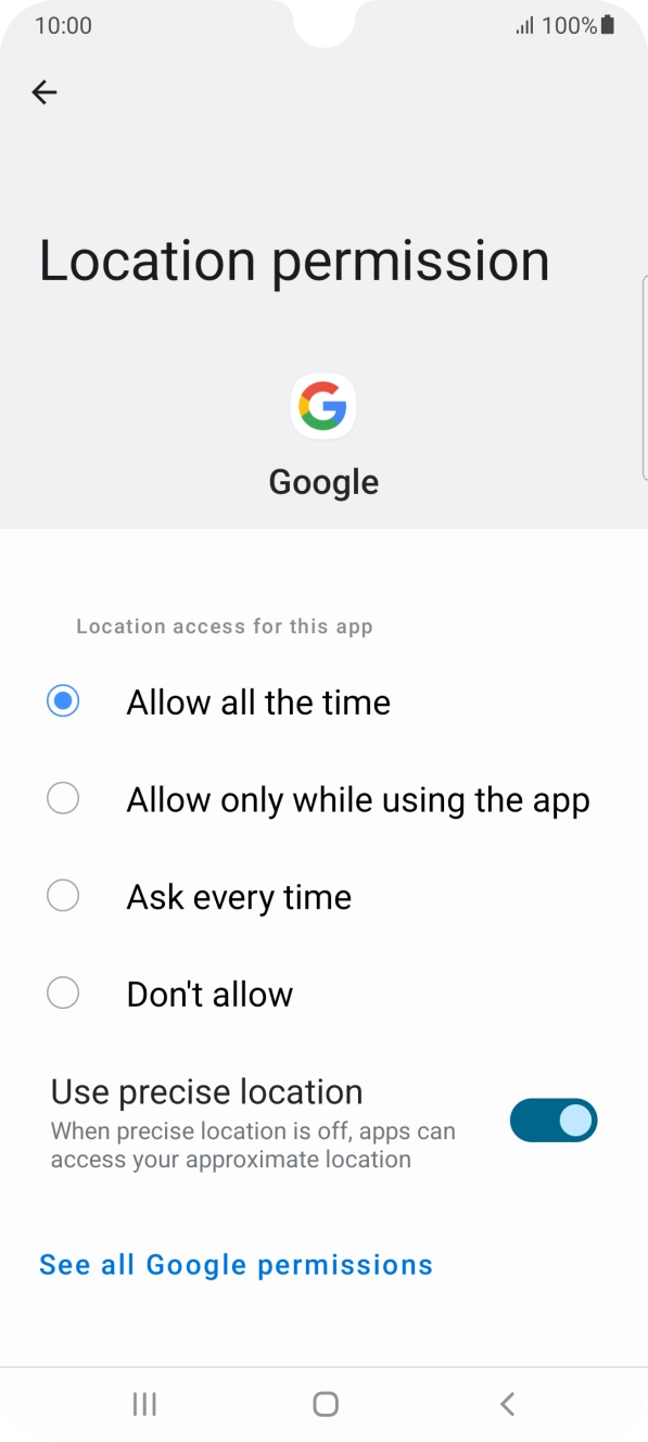 Press the required setting. Press the required setting.