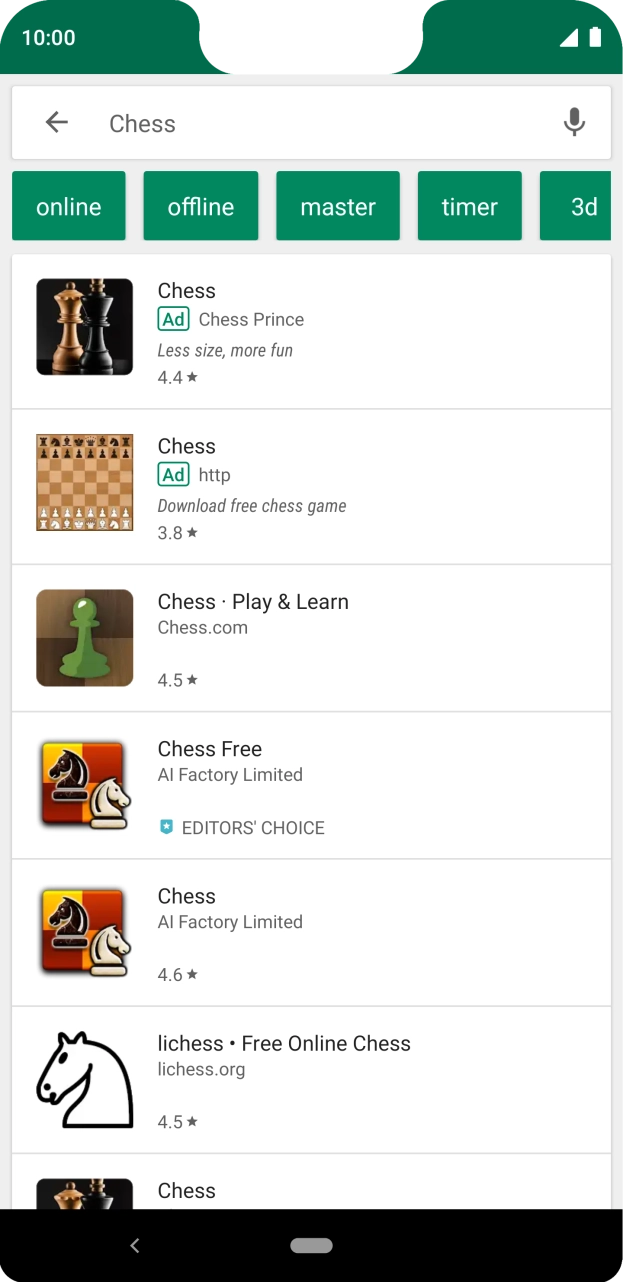 Press the required app.
