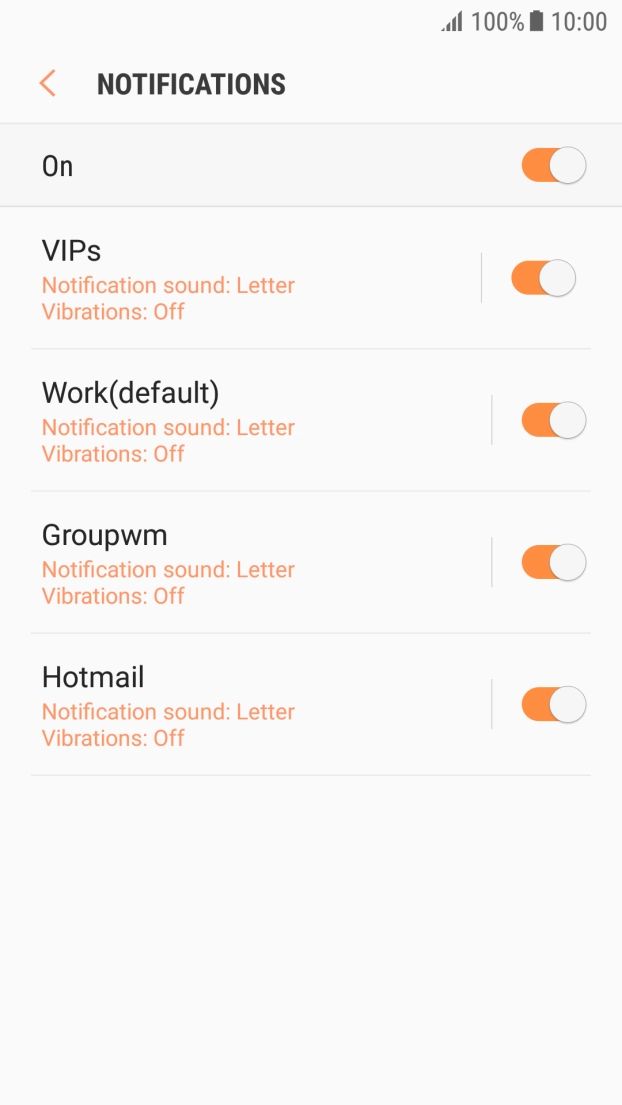 Press the indicator next to the required email account. Press the indicator next to the required email account.