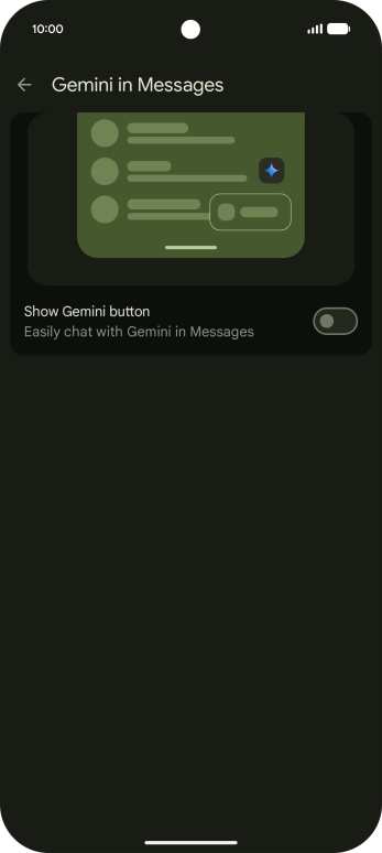 Press the indicator next to 'Show Gemini button' to turn on the function. Press the indicator next to 'Show Gemini button' to turn on the function.