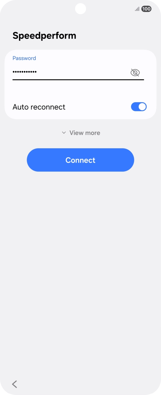 Key in the password for the WiFi network and press Connect.