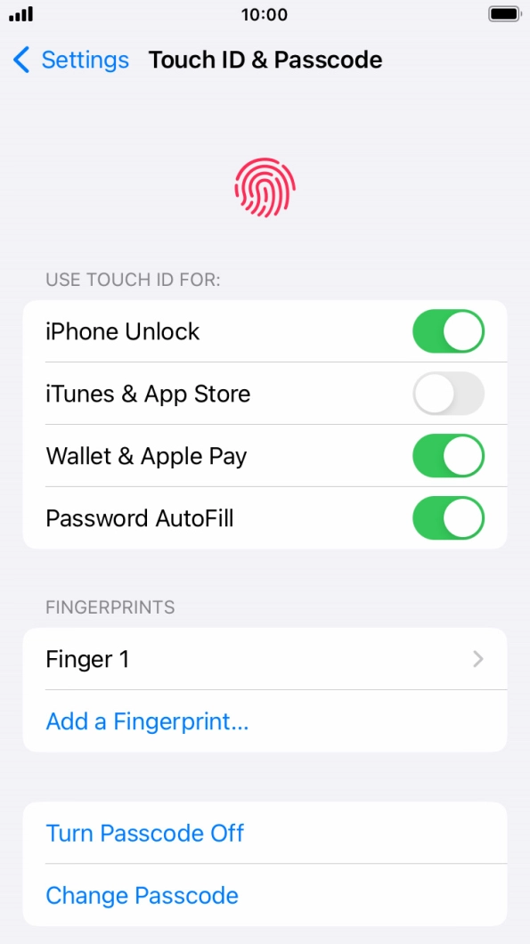 Press the indicator next to 'iPhone Unlock' to turn the function on or off.