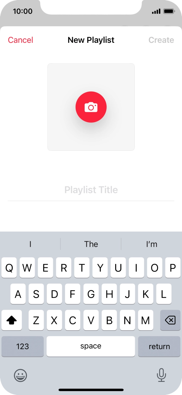 Press the text input field and key in a name for the playlist. Press the text input field and key in a name for the playlist.