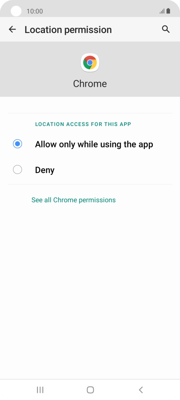 Press the required setting.