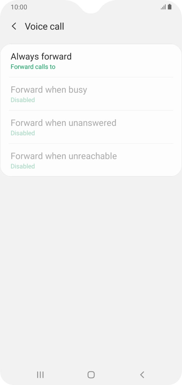 Press the required divert type.