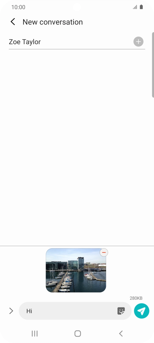 Press the send icon when you've finished your picture message.