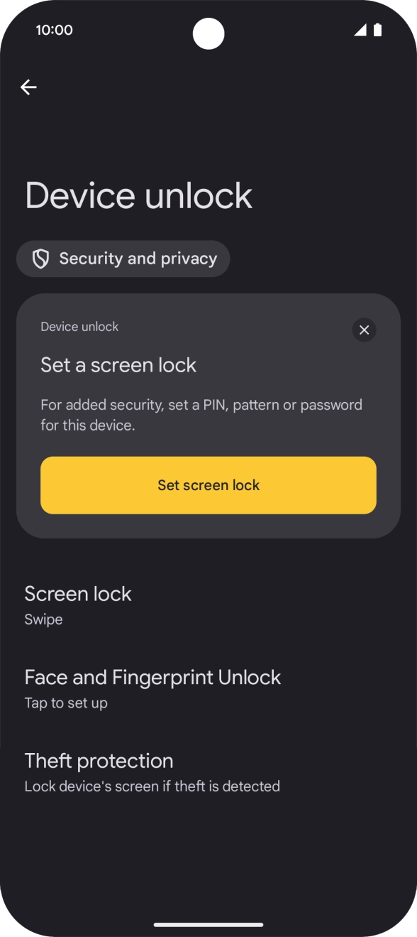 Press Face and Fingerprint Unlock. Press Face and Fingerprint Unlock.