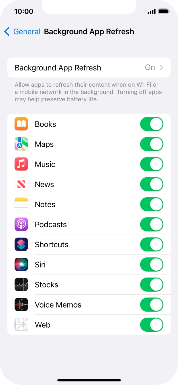 Press Background App Refresh. Press Background App Refresh.