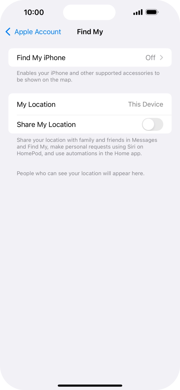 Press Find My iPhone. Press Find My iPhone.