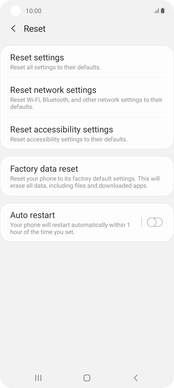Press Factory data reset.