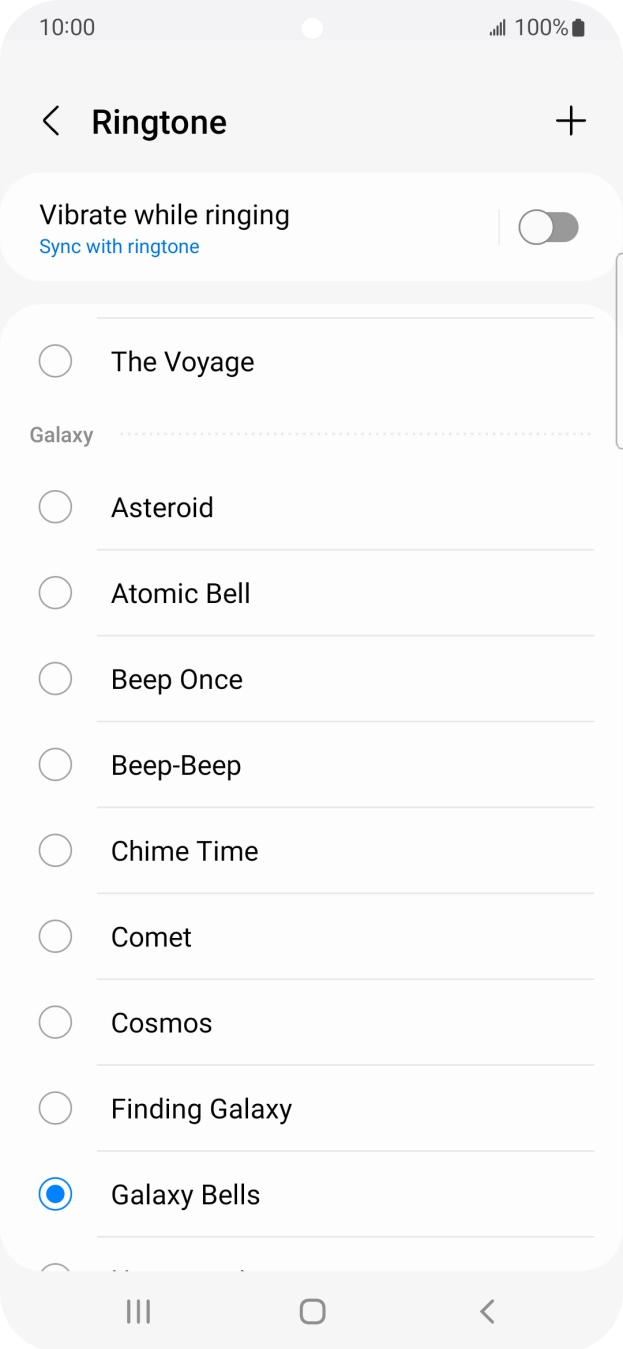 Press the add ring tone icon.