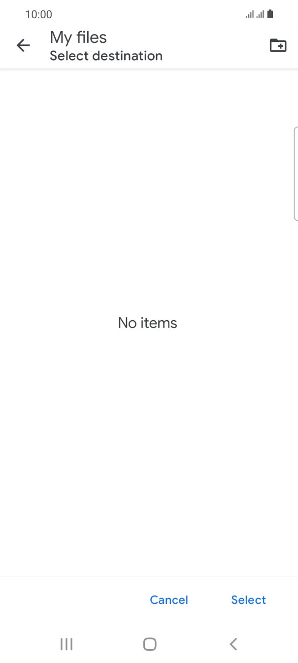 To create a new folder, press the new folder icon and follow the instructions on the screen to create a new folder. To create a new folder, press the new folder icon and follow the instructions on the screen to create a new folder.