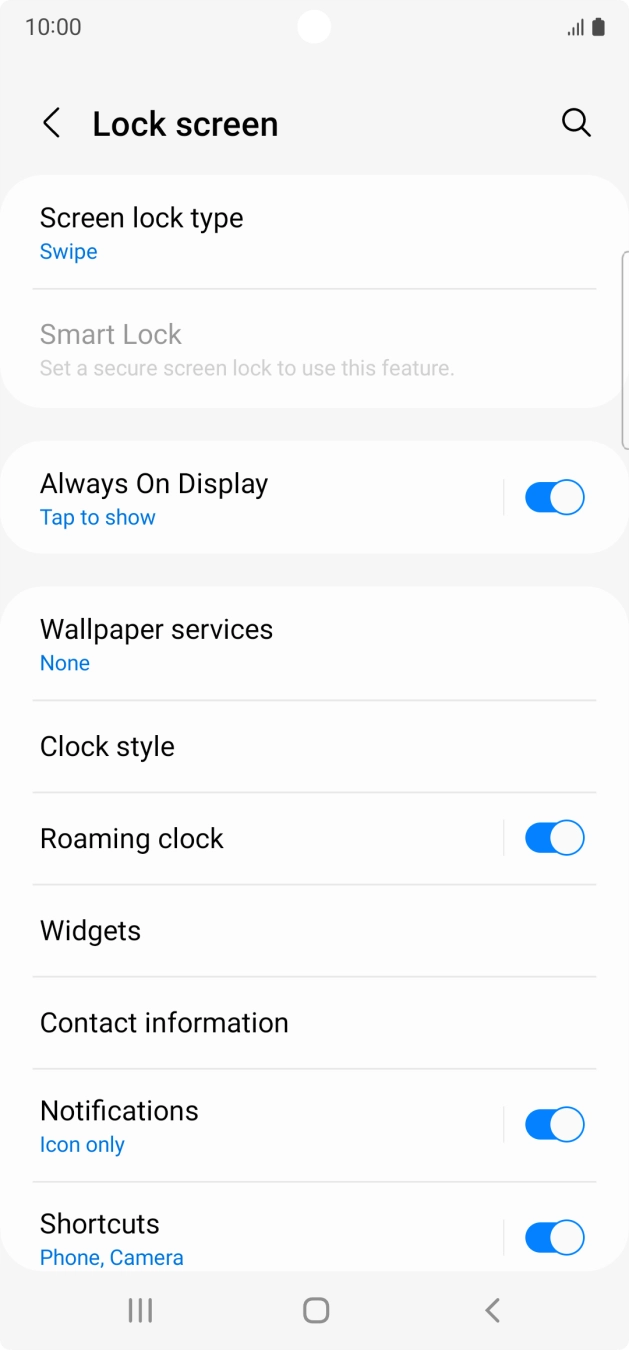 Press Screen lock type.