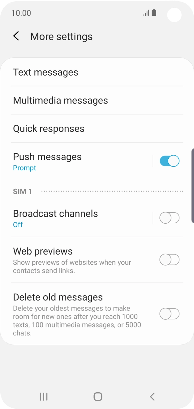 Press Text messages. Press Text messages.
