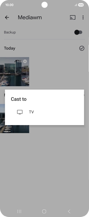 Press the required device.