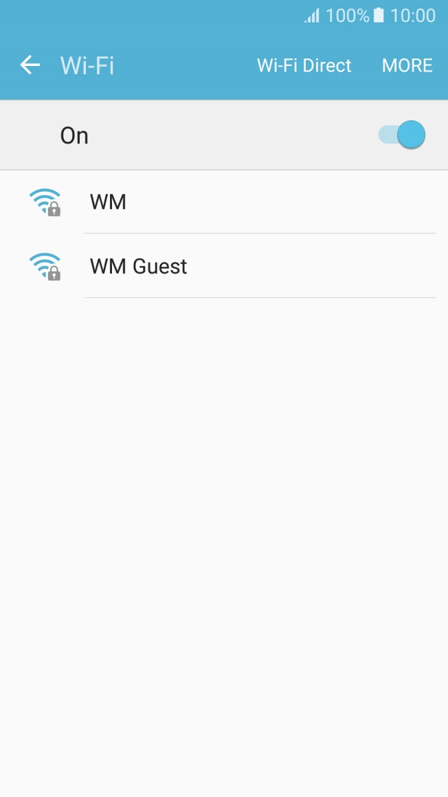 Press the required WiFi network.