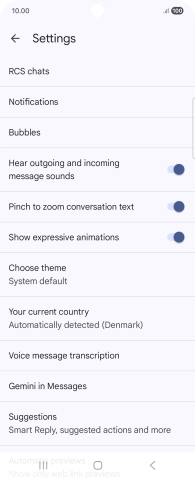 Press Gemini in Messages.