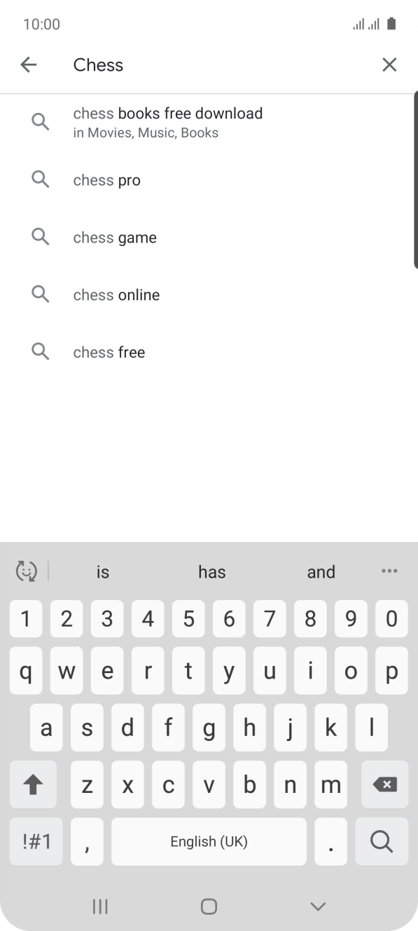 Key in the name or subject of the required app and press the search icon.