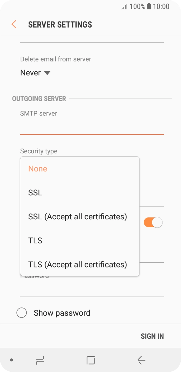 Press None to turn off the function.