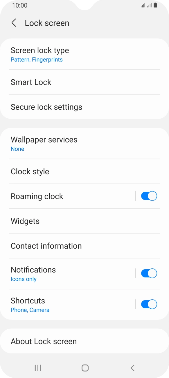Press Screen lock type and key in the additional phone lock code you created earlier.
