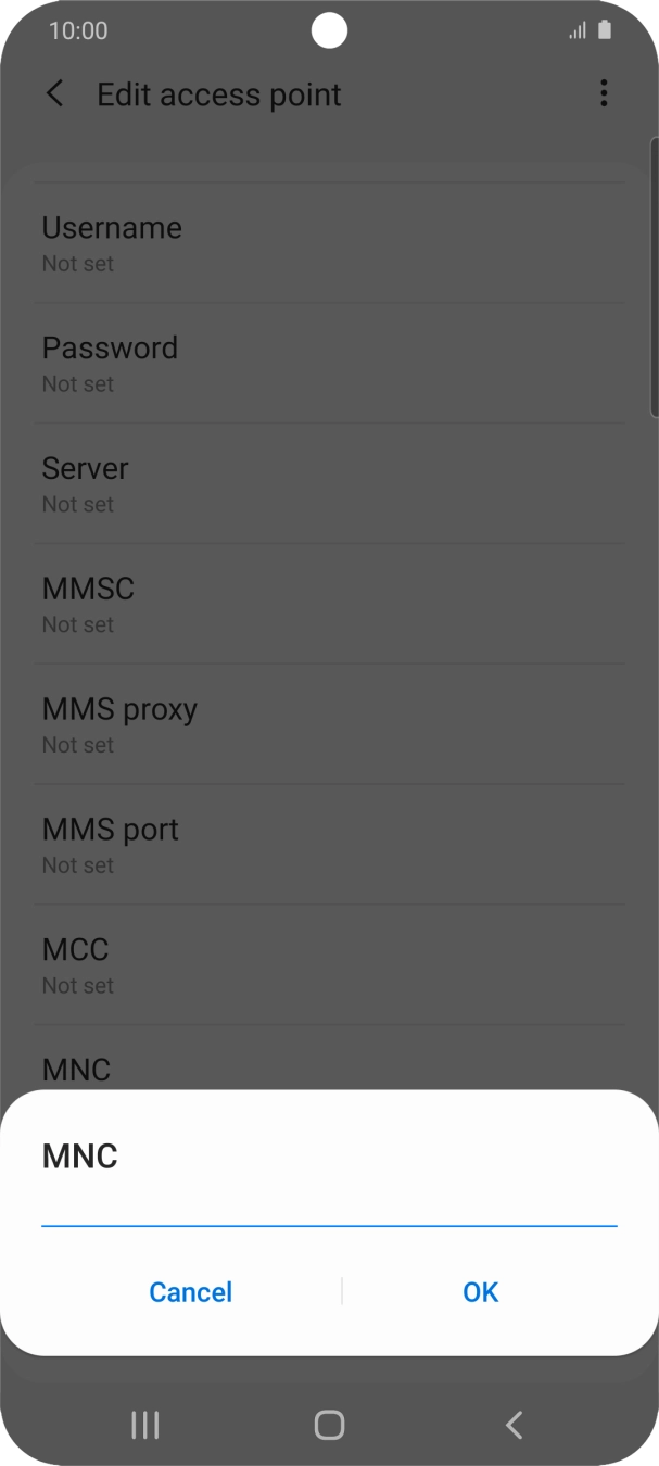 Key in 10 and press OK.