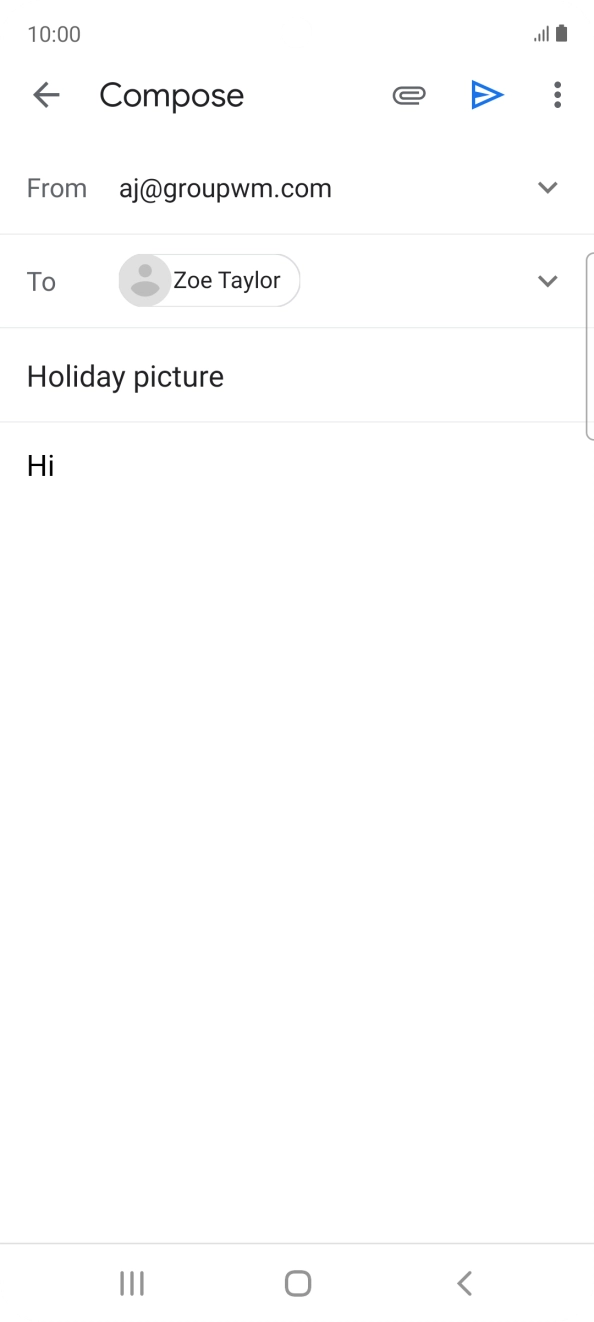 Press the attachment icon. Press the attachment icon.