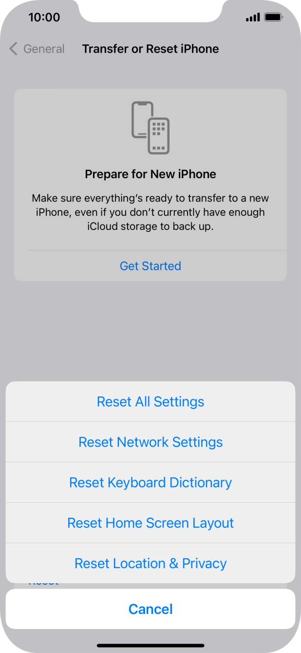 Press Reset All Settings.