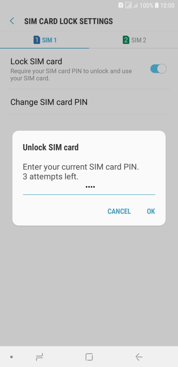 Key in your SIM PIN and press OK. The default SIM PIN is 0000.