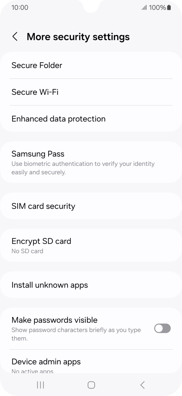 Press SIM card security.