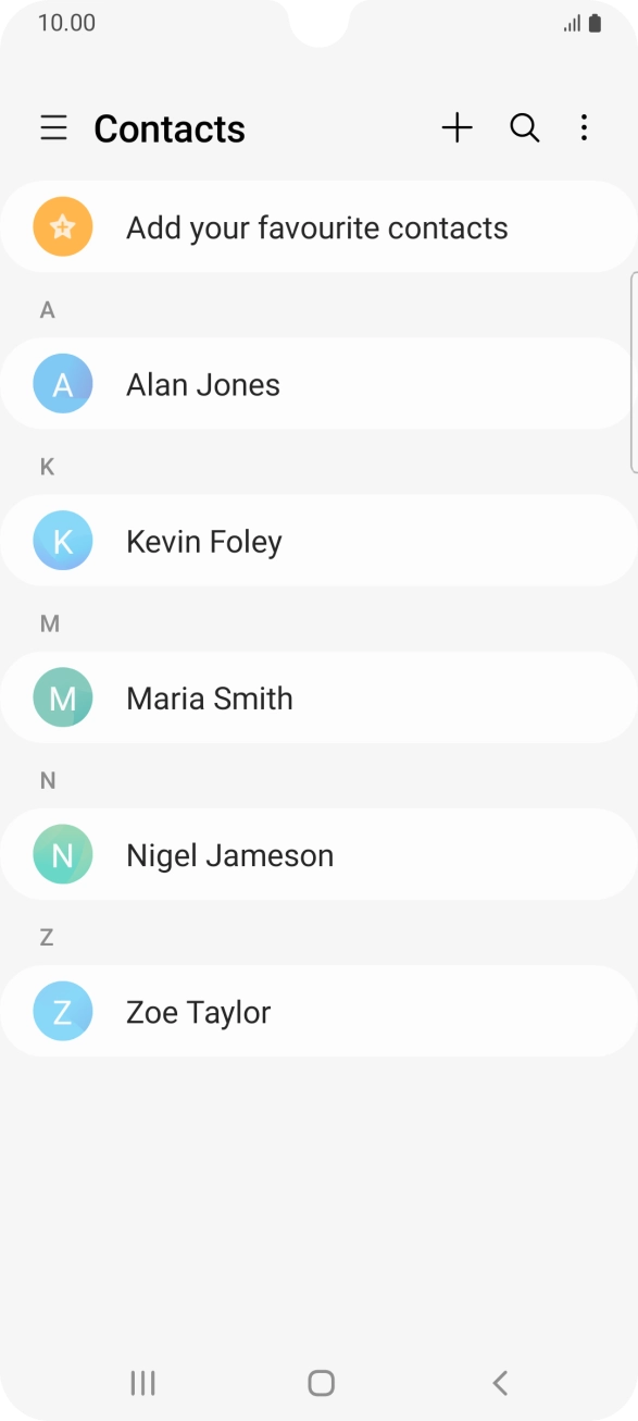Press the required contact.
