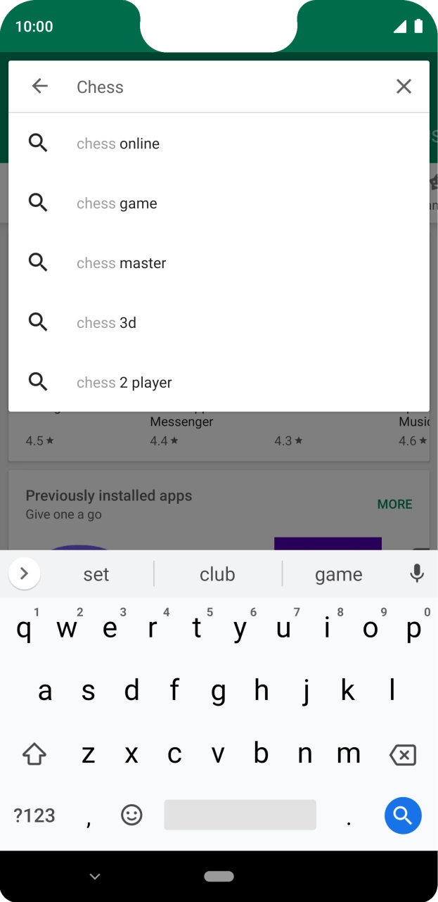 Key in the name or subject of the required app and press the search icon.